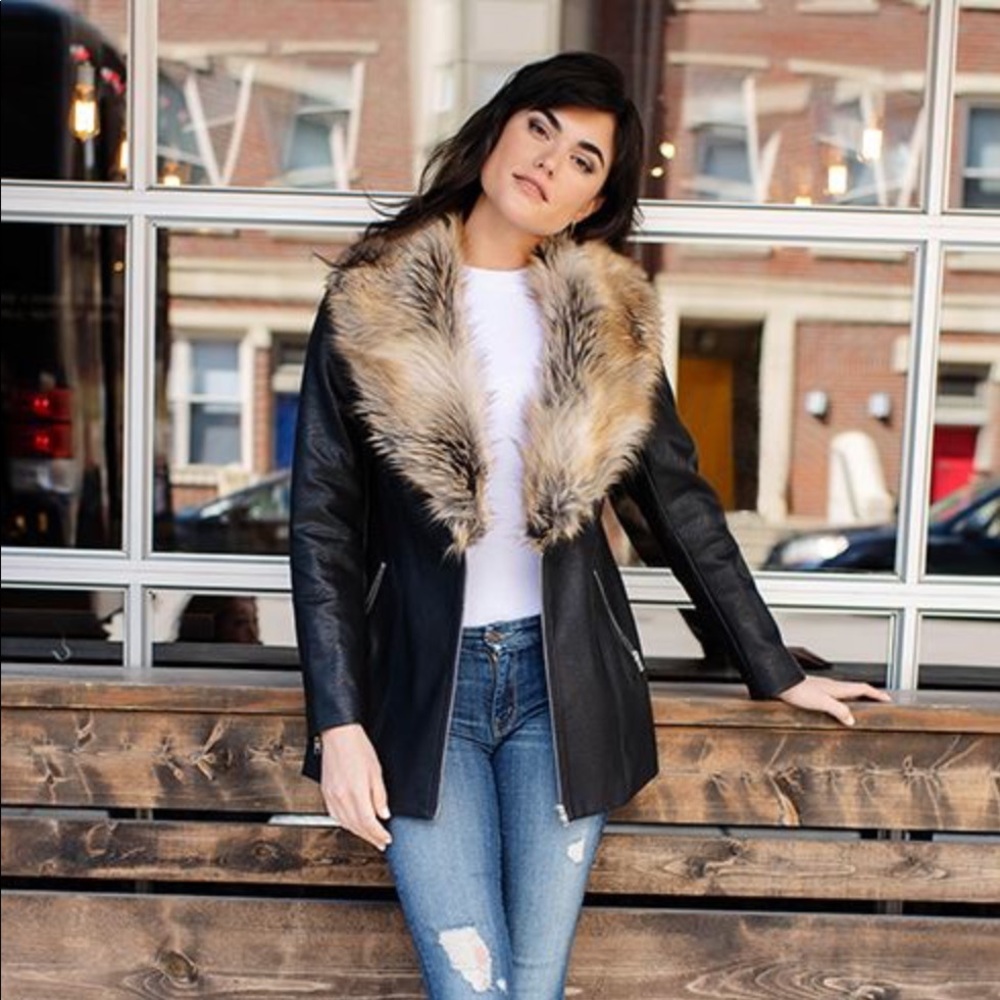 MUST GO NEVER WORN/BRAND NEW Faux Leather Zip Coat